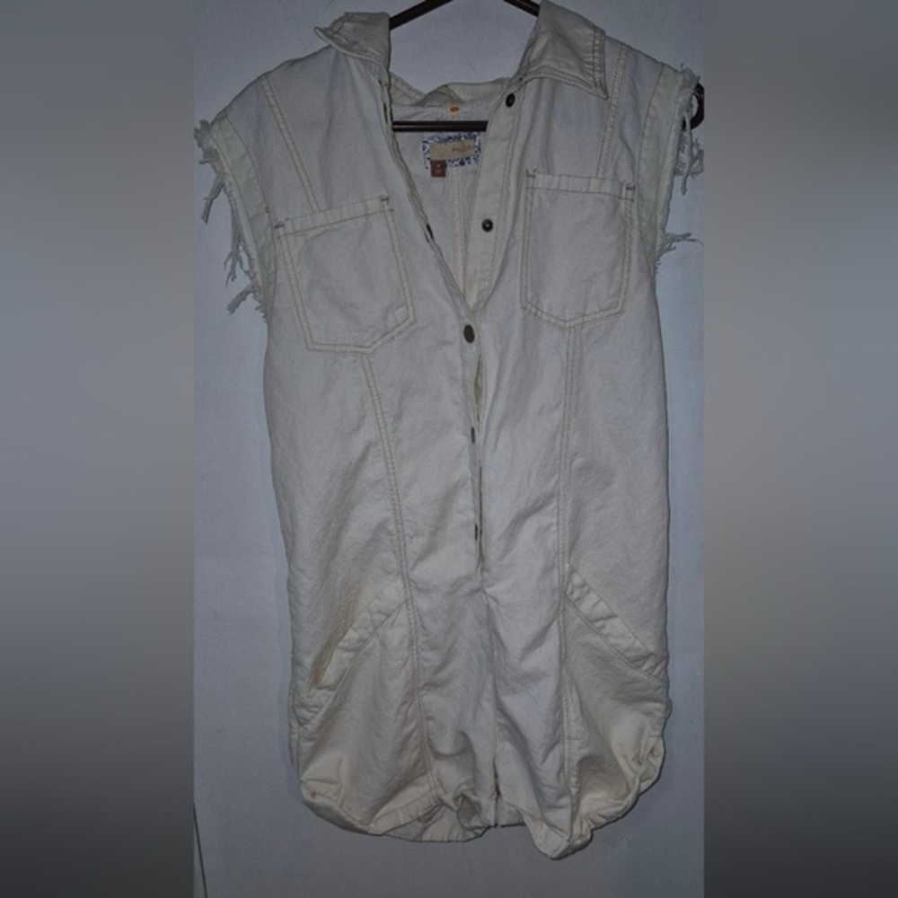 Anthropologie Pilcro Mechanic Romper  Sz.M Cream